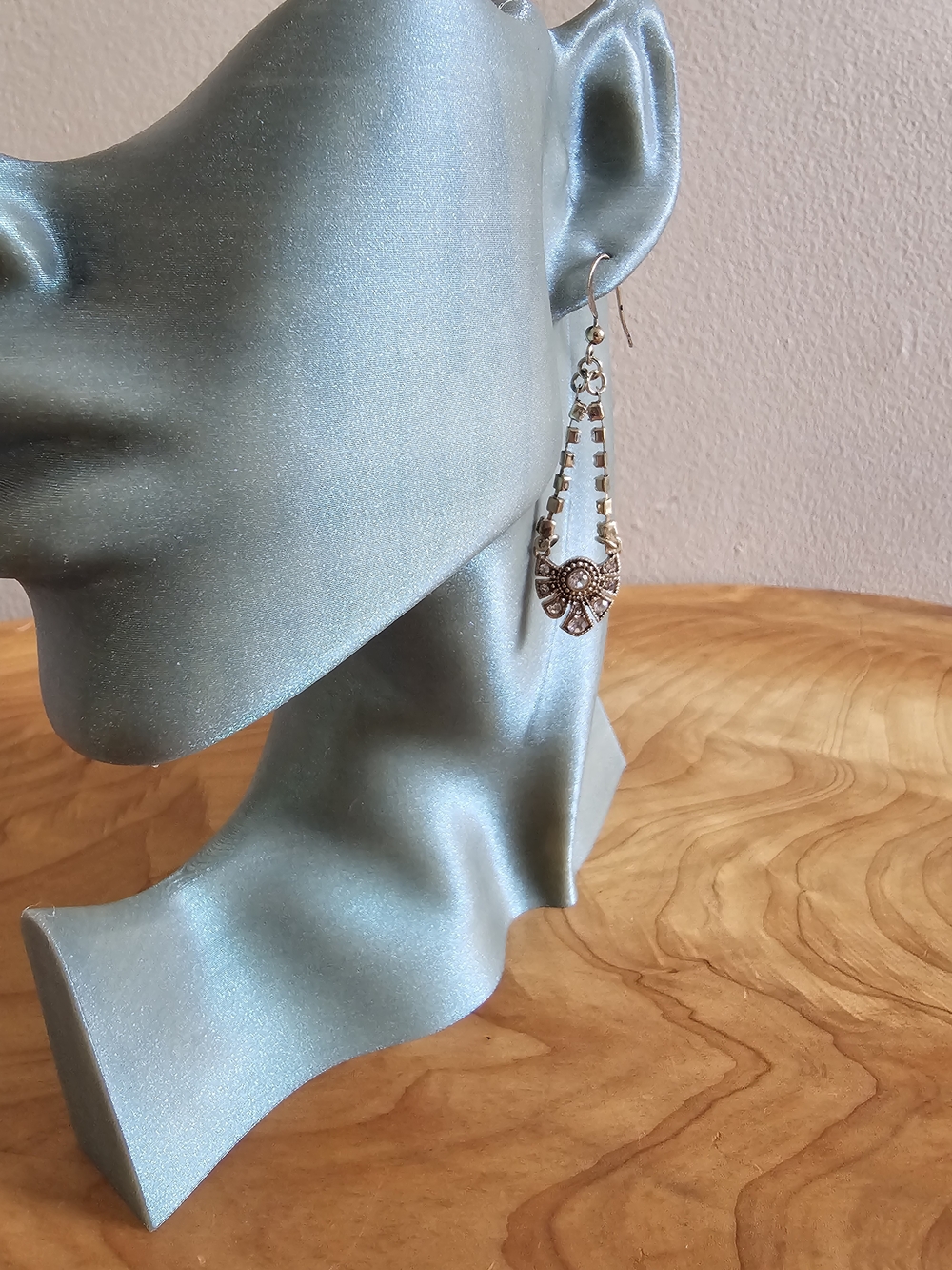 Silver Filigree Drop Earrings - Elegant Silver Statement - Picture 3 of 7
